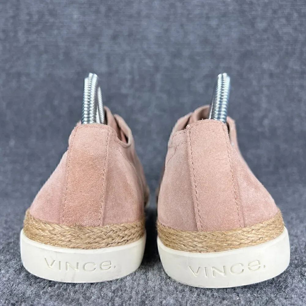 Vince Jadon Espadrille Sneakers Womens 9 Blush Pink Suede Leather Casual Minimal